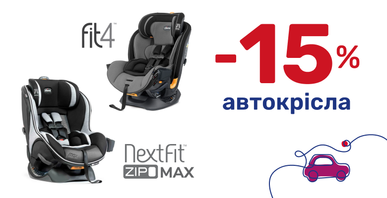 -15% на автокрісла Fit4 та NextFit Zip Max Air!