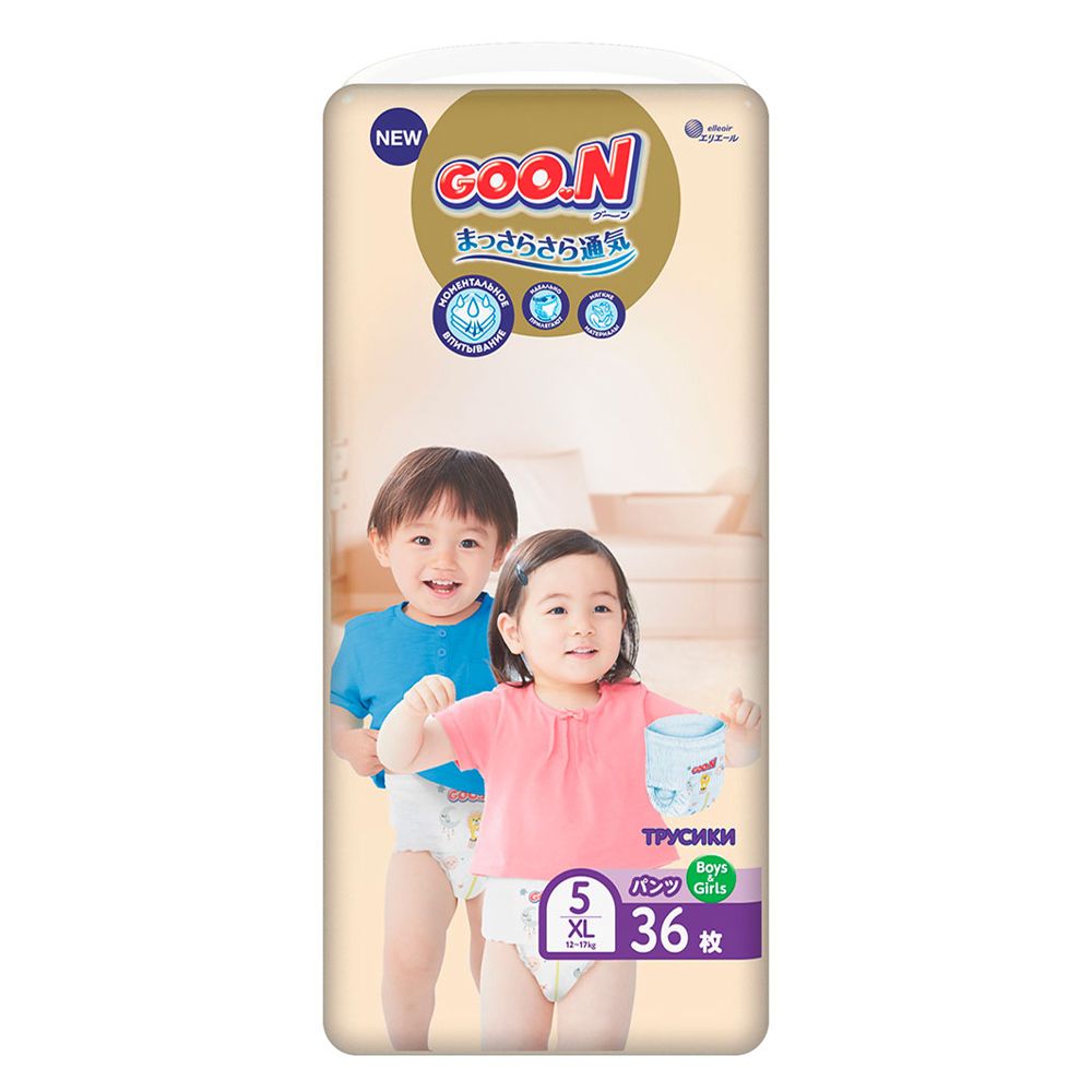 Підгузки-трусики Goo.N Premium Soft, розмір XL, 12-17 кг, 36 шт., арт. 863229