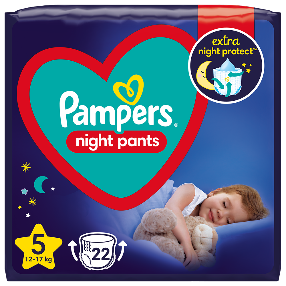 Подгузники-трусики Pampers Night Pants, размер 5, 12-17 кг, 22 шт, арт. 8006540234730