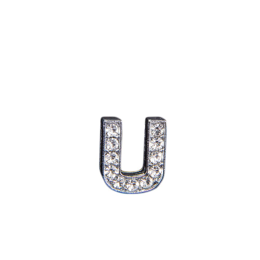 Буква U со стразами, арт. LT00931.1, цвет Серебряный
