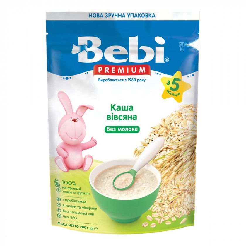 Каша безмолочная Bebi Premium Овсяная, с 5 мес., 200 г, арт. 1105038