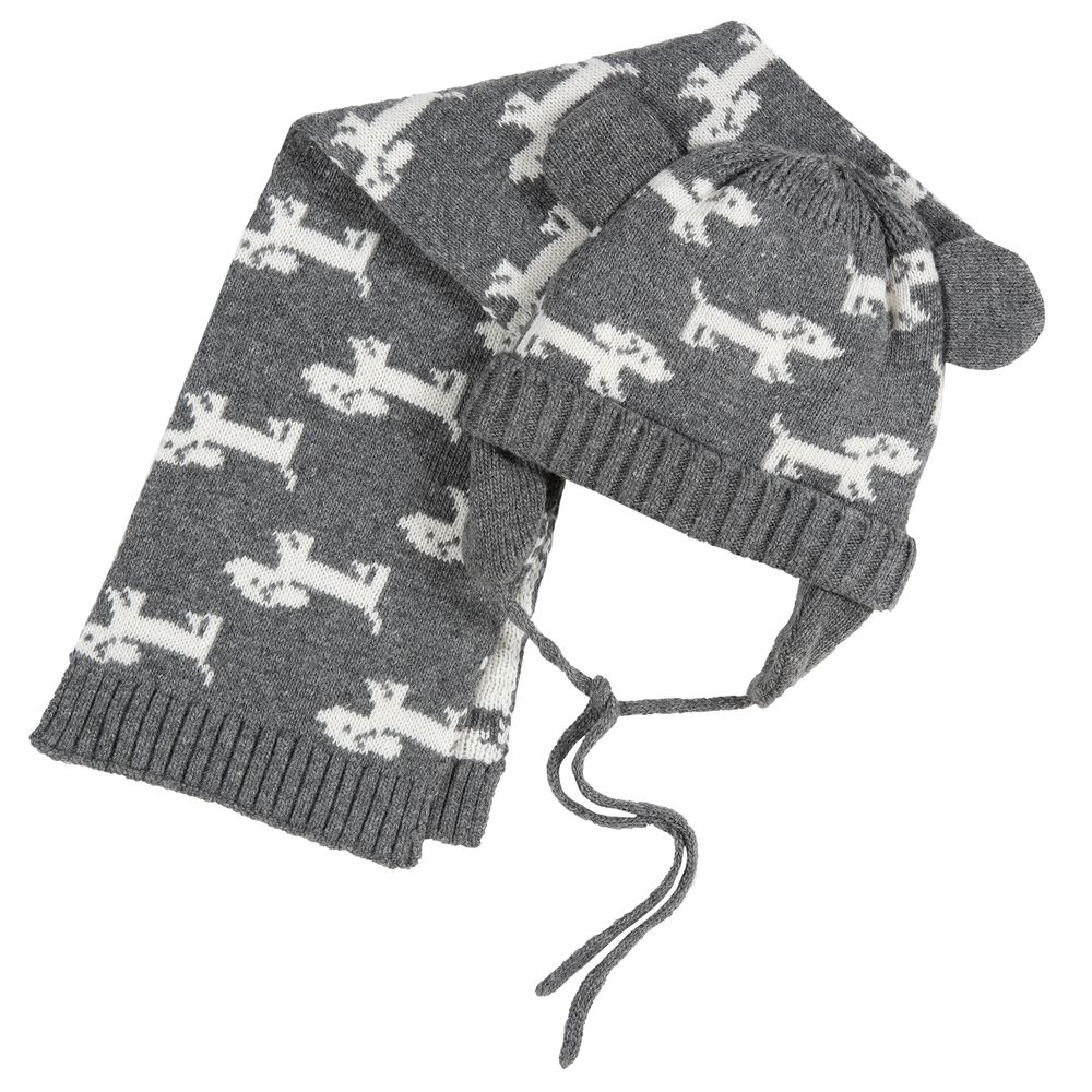 Комплект Puppies: шапка та шарф, арт. 090.04737.095, колір Серый