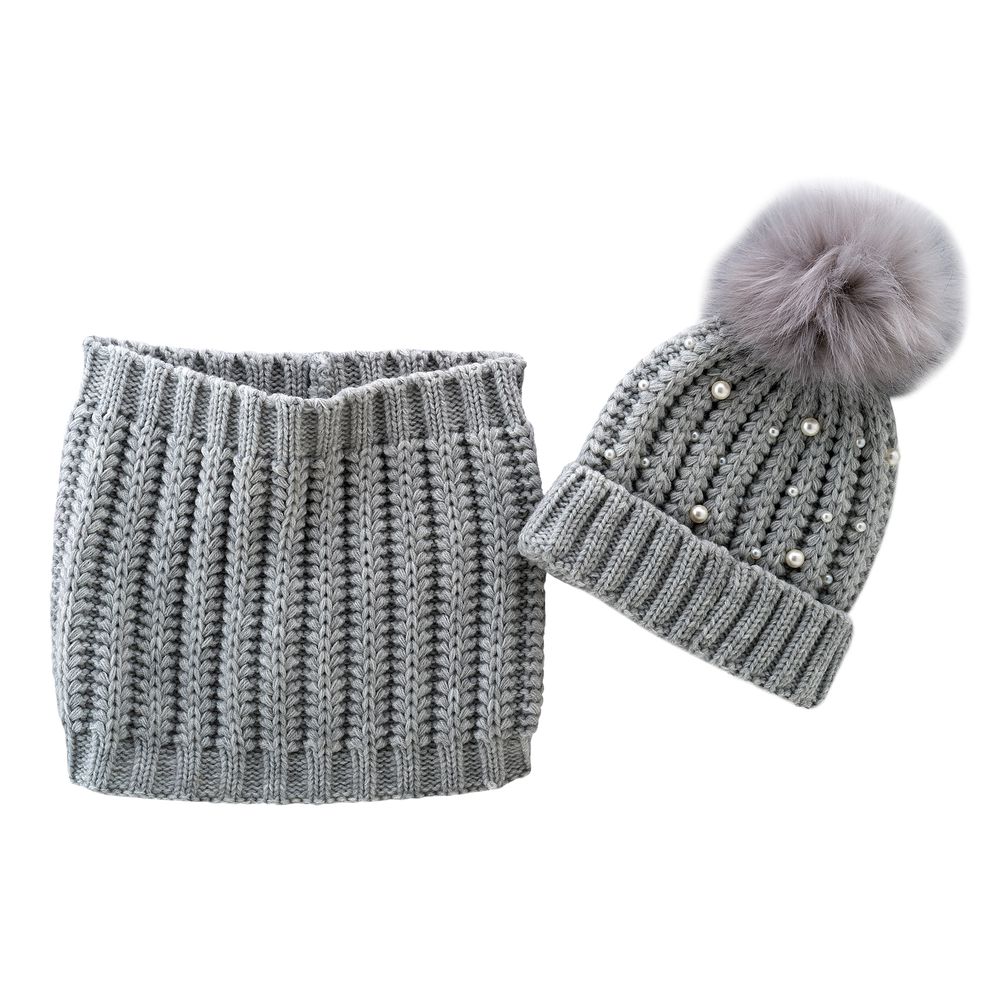 Комплект Snow grey: шапка и шарф, арт. 090.04746.095, цвет Серый