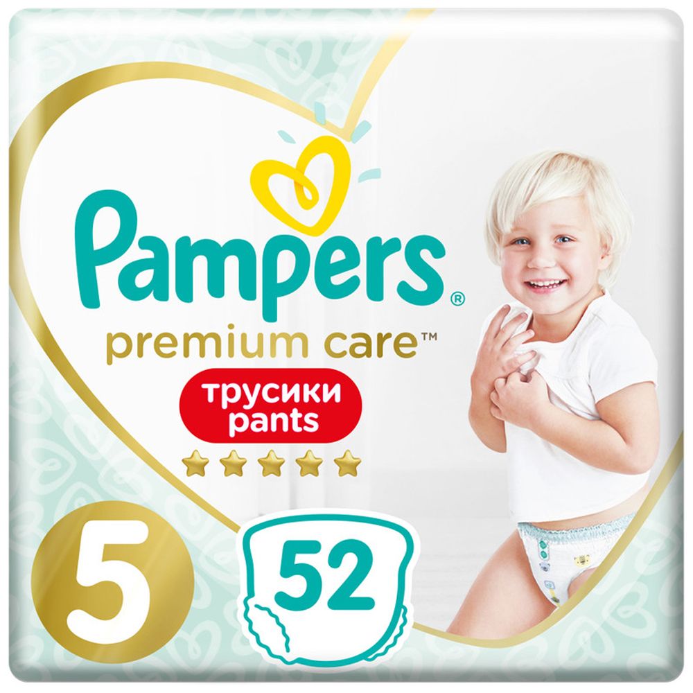 Підгузки-трусики Pampers Premium Care, розмір 5, 12-17 кг, 52 шт, арт. 8001090760036