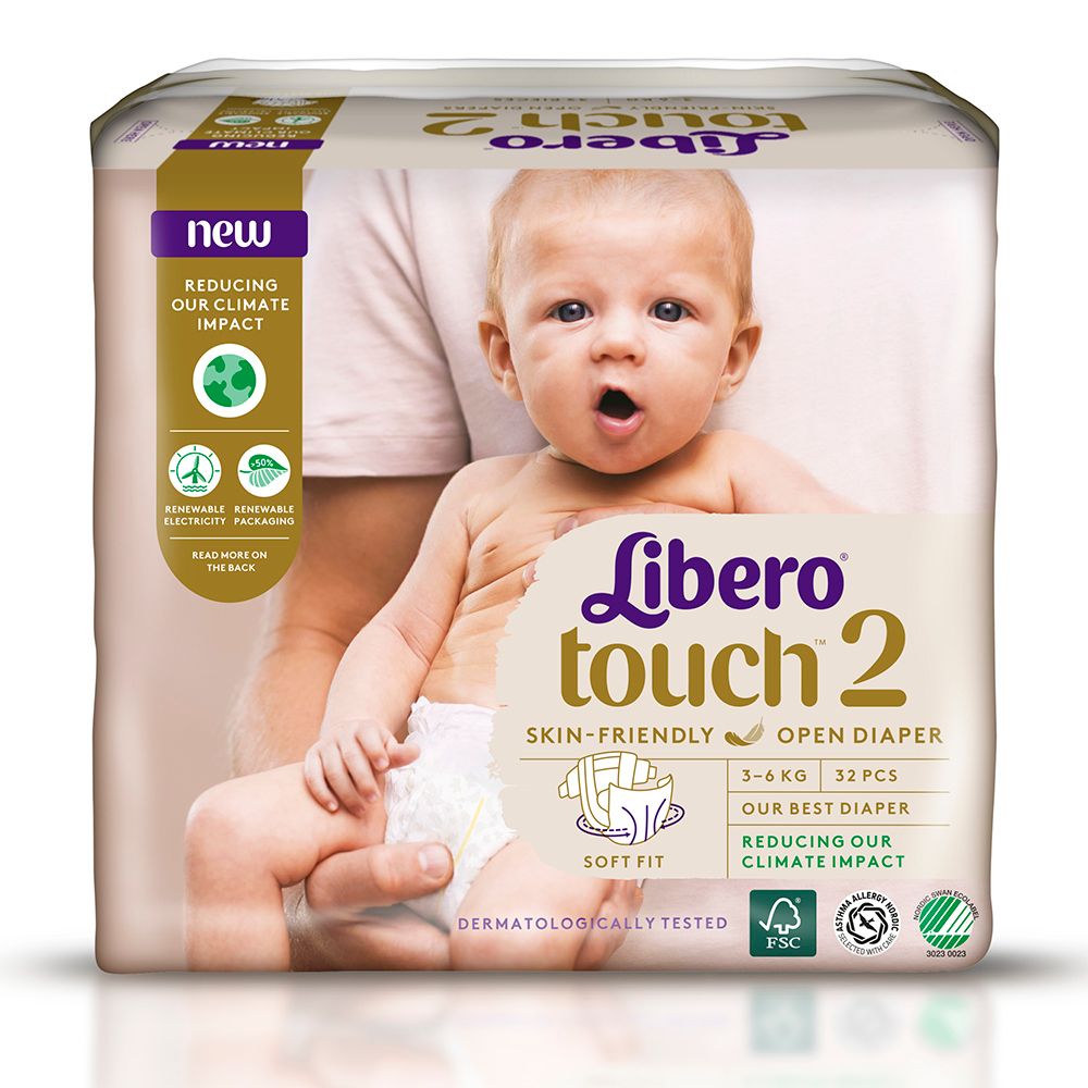 Підгузки Libero Touch, розмір 2, 3-6 кг, 32 шт, арт. 7978