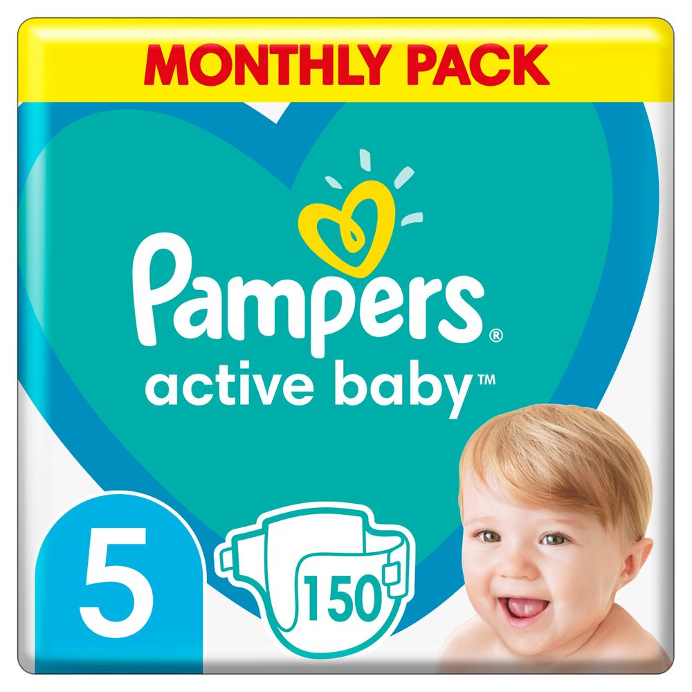 Подгузники Pampers Active Baby, размер 5, 11-16 кг, 150 шт, арт. 8001090910981
