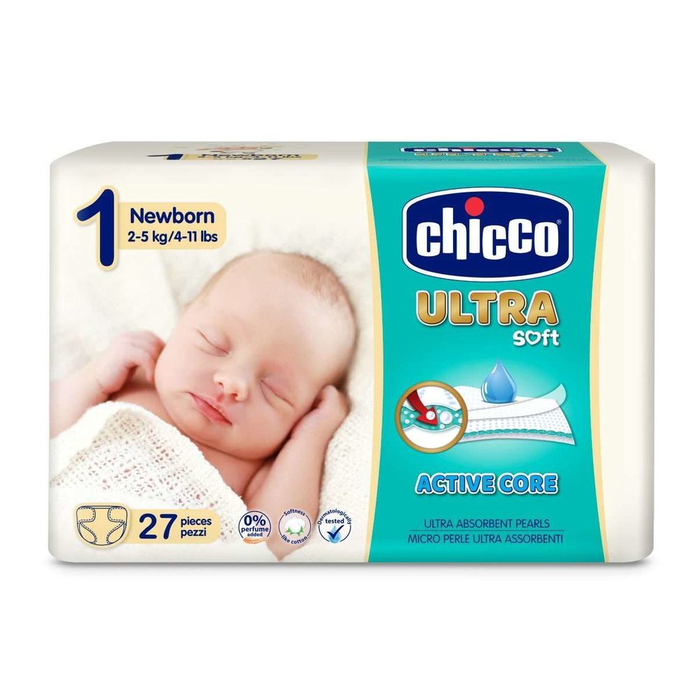 Підгузки Chicco Ultra Soft Newborn, 2-5 кг, 27 шт., арт. 08380