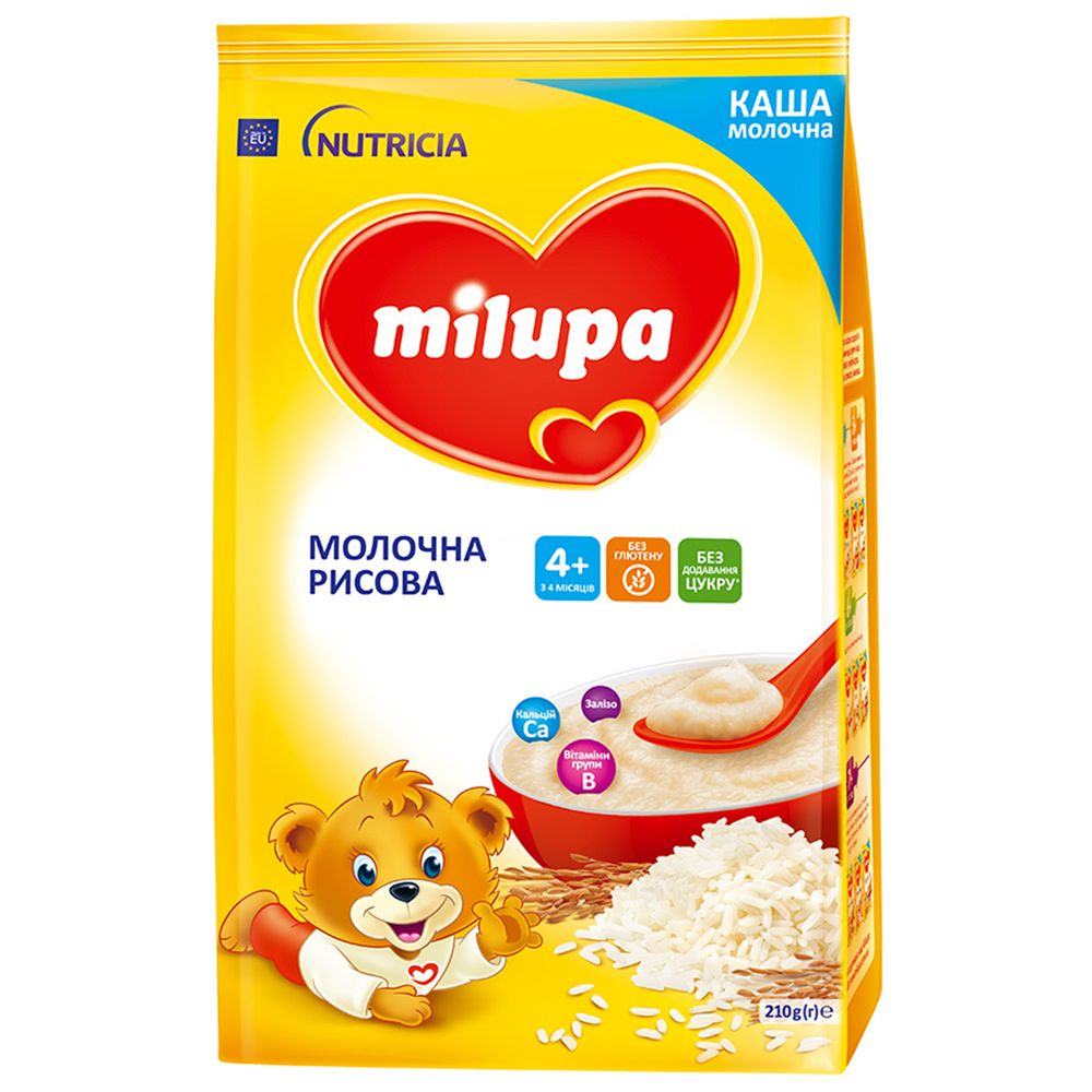 Молочная рисовая каша Milupa, с 4 мес., 210 г, арт. 5900852931178