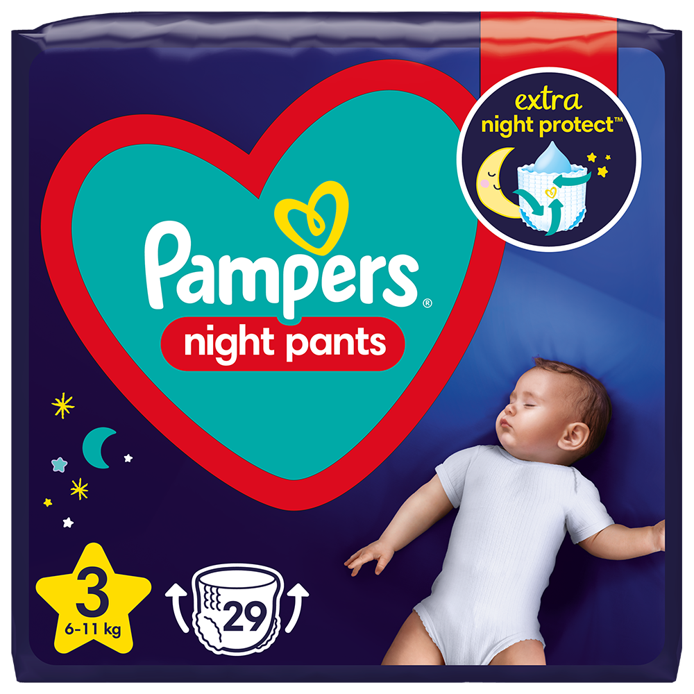 Подгузники-трусики Pampers Night Pants, размер 3, 6-11 кг, 29 шт, арт. 8006540234679