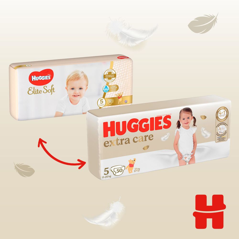 Подгузники Huggies Elite Soft, размер 5, 12-22 (11-25 кг), 50 шт., арт. 5029053578132