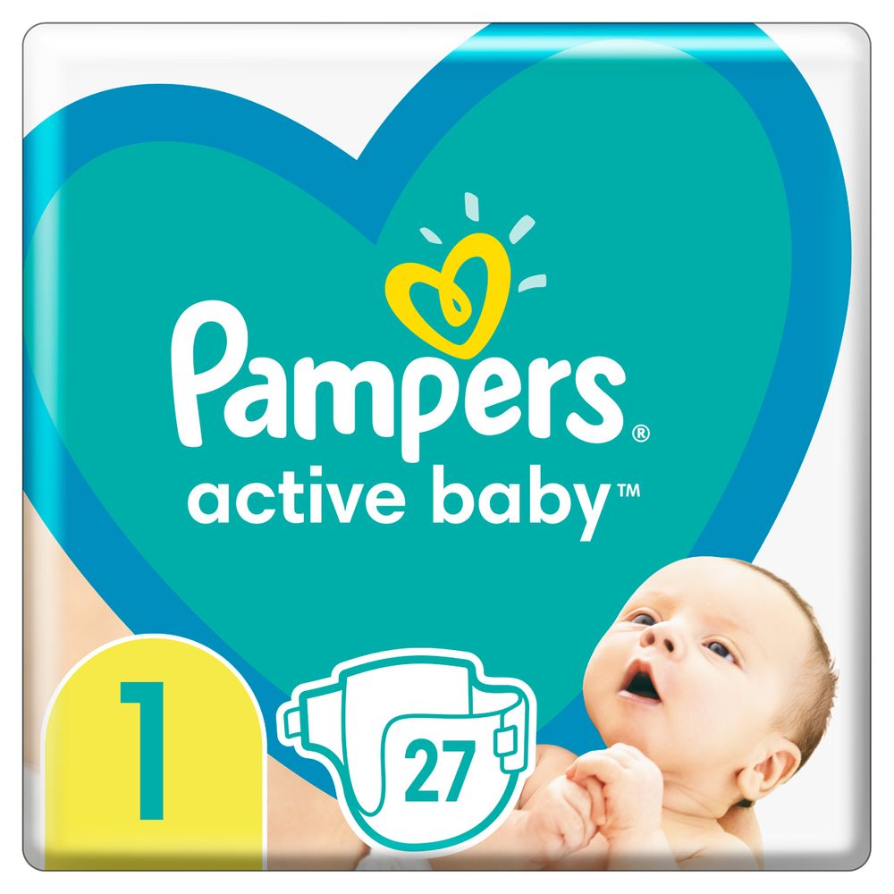 Підгузки Pampers Active Baby, розмір 1, 2-5 кг, 27 шт, арт. 8001090910080