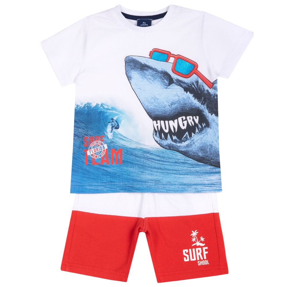 Костюм Surf team: футболка и шорты, арт. 090.76535.033, цвет Красный с белым