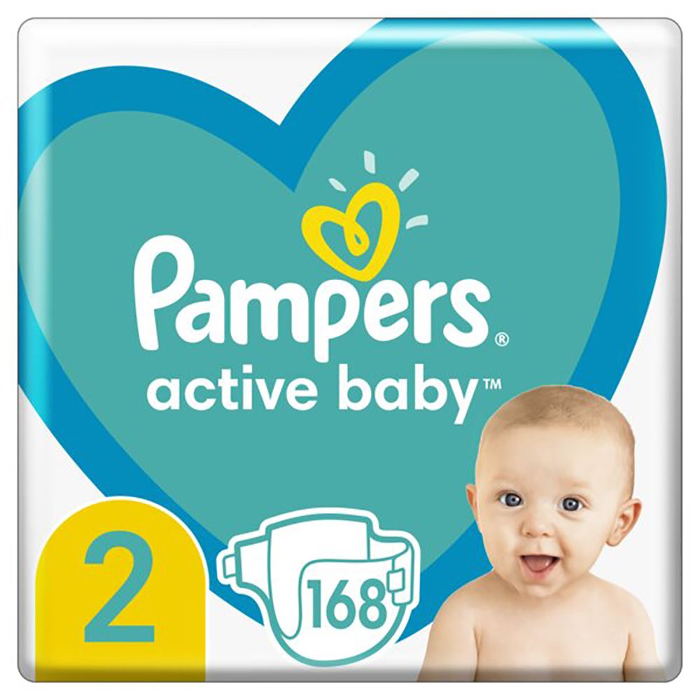Підгузки Pampers Active Baby, розмір 2, 4-8 кг, 168 шт, арт. 8006540091319