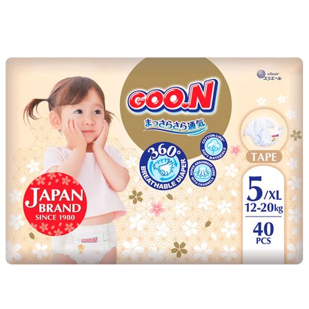 Підгузки Goo.N Premium Soft, розмір 5/XL, 12-20 кг, 40 шт., арт. F1010101-150