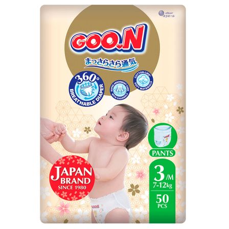 Підгузки-трусики Goo.N Premium Soft, розмір 3/M, 7-12 кг, 50 шт., арт. F1010101-156