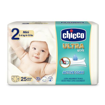 Підгузки Chicco Ultra Soft Mini, 3-6 кг, 25 шт., арт. 08381