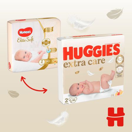 Подгузники Huggies Elite Soft, размер 2, 4-6 кг (3-6 кг), 82 шт., арт. 5029053547985