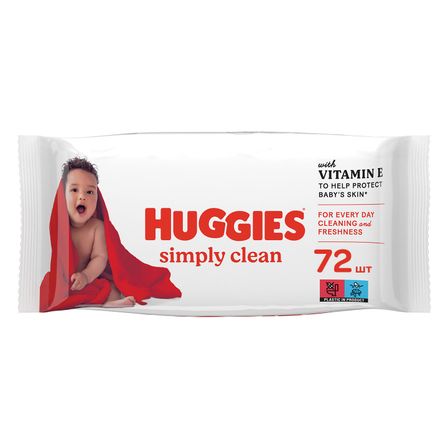 Салфетки влажные Huggies Simply Clean, 72 шт., арт. 5029053582238