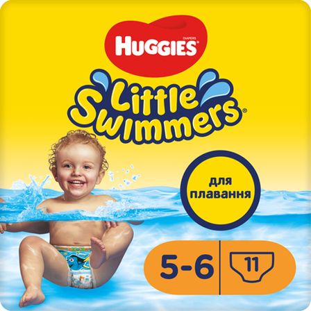 Підгузки-трусики для плавання Huggies Little Swimmers, розмір 5-6, 12-18 кг, 11 шт, арт. 5029053538426