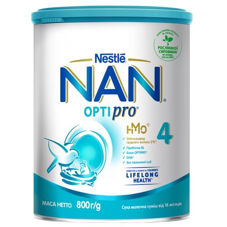 Суха молочна суміш NAN 4 Optipro з олігосахаридами, з 18 міс., 800 г, арт. 12442865