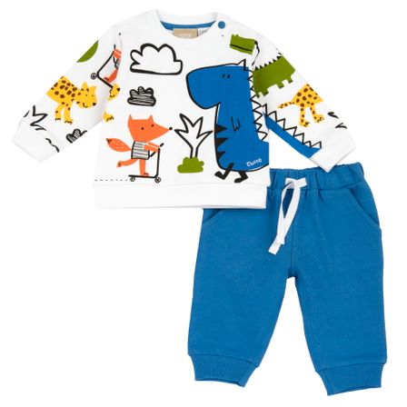 Костюм Cheerful animals: світшот та штани, арт. 090.75790.033, колір Голубой
