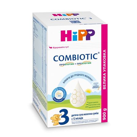 Cуха молочна суміш HiPP Combiotic 3, з 12 міс., 900 г, арт. 1031090