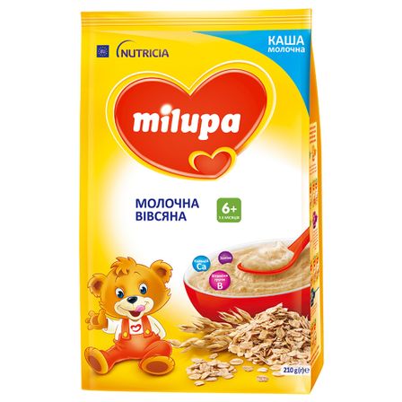 Молочная овсяная каша Milupa, с 6 мес., 210 г, арт. 5900852931147