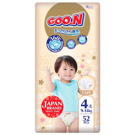 Підгузки Goo.N Premium Soft, розмір 4/L, 9-14 кг, 52 шт., арт. F1010101-155