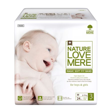 Подгузники Nature Love Mere Magic Soft Fit, размер 3 (M), 6-9 кг, 24 шт, арт. 8809402093663