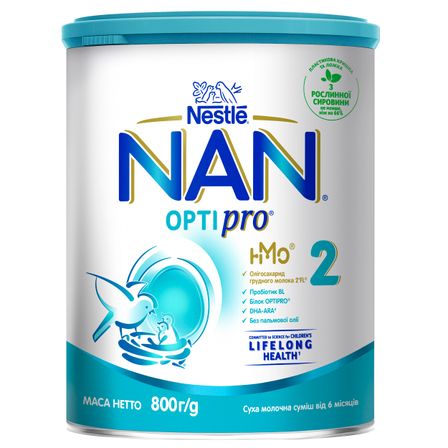 Суха молочна суміш NAN 2 Optipro з олігосахаридами, з 6 міс., 800 г, арт. 12442879
