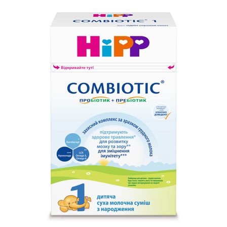 Cуха молочна суміш HiPP Combiotic 1, з народження, 500 г, арт. 1031084