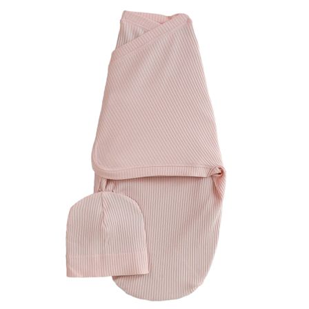 Комплект MagBaby Strip Pink: европеленка на липучке и шапка, арт. 107384, цвет Розовый