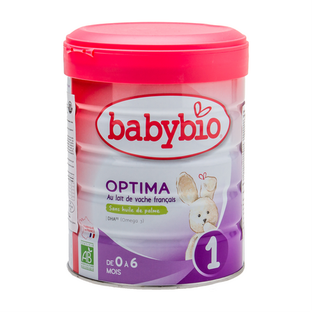 Органічна суха молочна суміш Babybio Optima 1 з коров'ячого молока, 0-6 міс., 800 г, арт. 58031