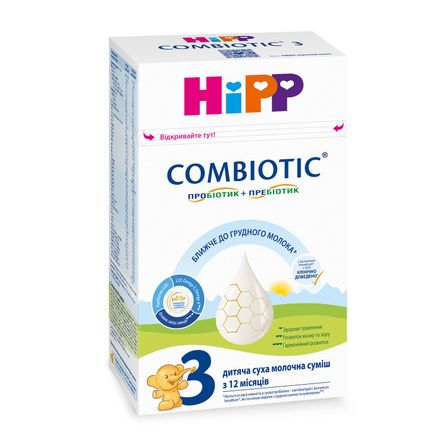 Cуха молочна суміш HiPP Combiotic 3, з 12 міс., 500 г, арт. 1031089