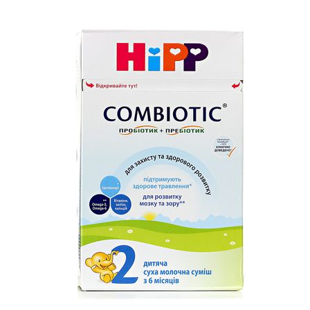 Cуха молочна суміш HiPP Combiotic 2, з 6 міс., 500 г, арт. 1031087