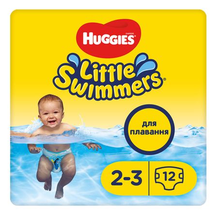 Підгузки Huggies Little Swimmers, розмір 2-3, 3-8 кг, 12 шт, арт. 5029053537795