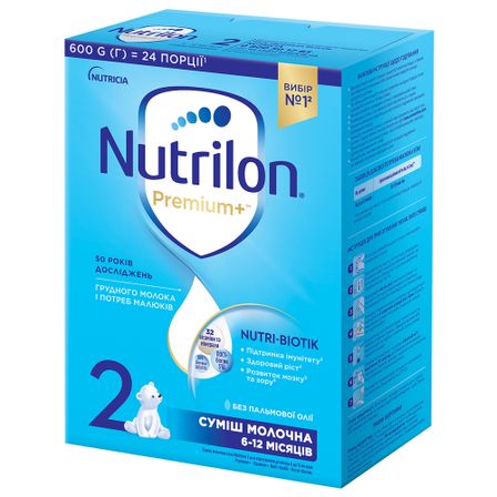 Суха молочна суміш Nutrilon Premium+ 2, 6-12 міс., 600 г, арт. 5900852047183