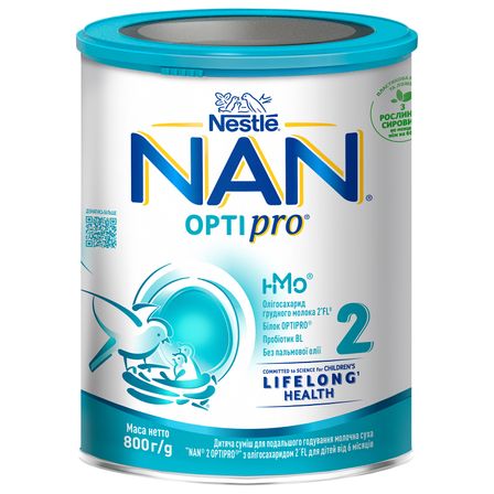 Суха молочна суміш NAN 2 Optipro з олігосахаридами 2'FL, з 6 міс., 800 г, арт. 12562151
