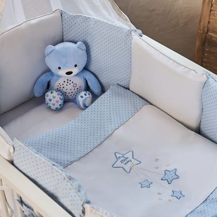 Комплект постельного белья Piccolino "Twinkling Blue Stars", 6 предметов, арт. k.6117, цвет Голубой