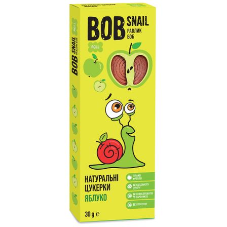 Конфеты натуральные яблочные Bob Snail Равлик Боб, от 3 лет, 30 г, арт. 4820162520231