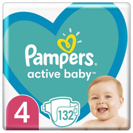 Підгузки Pampers Active Baby, розмір 4, 9-14 кг, 132 шт, арт. 8001090951618