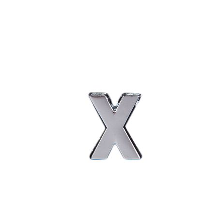 Металлическая буква X, арт. GMLT00934, цвет Серебряный