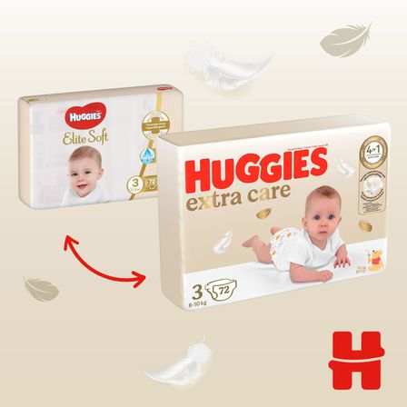 Підгузки Huggies Elite Soft, розмір 3, 5-9 кг (6-10 кг), 72 шт., арт. 5029053578095