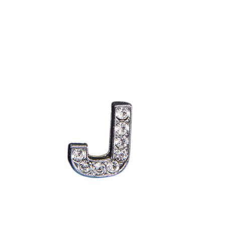 Буква J со стразами , арт. LT00920.1, цвет Серебряный