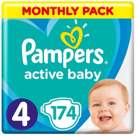 Подгузники Pampers Active Baby, размер 4, 9-14 кг, 174 шт, арт. 8001090910820