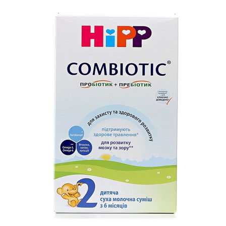 Cуха молочна суміш HiPP Combiotic 2, з 6 міс., 300 г, арт. 1031086