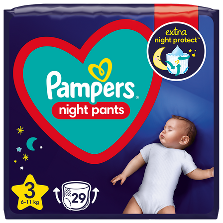 Підгузники-трусики Pampers Night Pants, розмір 3, 6-11 кг, 29 шт, арт. 8006540234679