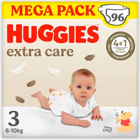 Підгузки Huggies Extra Care, розмір 3, 6-10 кг, 96 шт., арт. 5029053577944