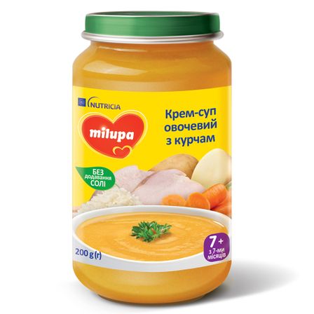 Крем-суп овощной Milupa с цыпленком, с 7 мес., 200 г, арт. 5900852045257