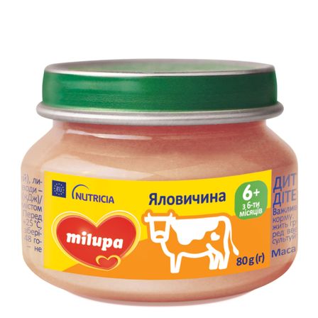 Мясное пюре Milupa Говядина, от 6 мес., 80 г, арт. 5900852030208